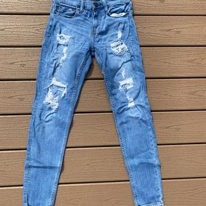 Distressed Blue Jeans